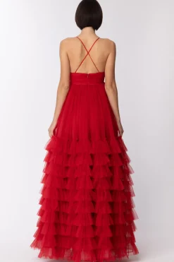 Fabiana Ferri Abito Lungo Scollo Cuore e Gonna In TulleCARMINO