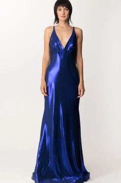 Fabiana Ferri Abito Lungo In Tessuto SpalmatoBLUETTE