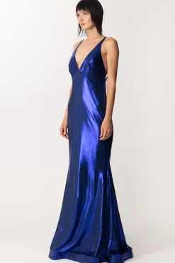 Fabiana Ferri Abito Lungo In Tessuto SpalmatoBLUETTE