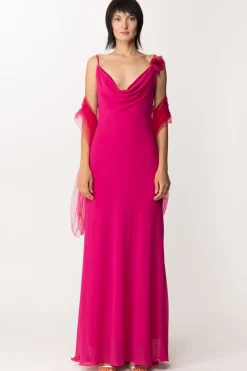Fabiana Ferri Abito Lungo con Scollo a BoccaleMAGENTA