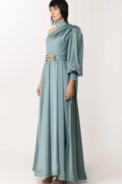 Fabiana Ferri Abito Lungo Monospalla con Cintura GioielloSALVIA