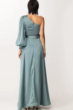 Fabiana Ferri Abito Lungo Monospalla con Cintura GioielloSALVIA