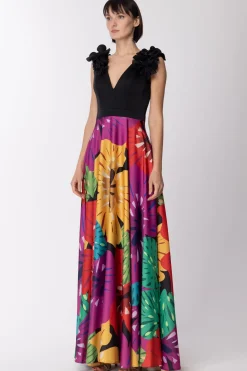 Fabiana Ferri Abito Lungo con Gonna Maxi FioriFANTASIA