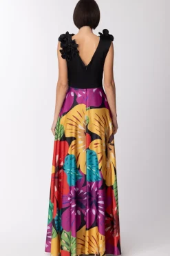 Fabiana Ferri Abito Lungo con Gonna Maxi FioriFANTASIA