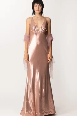 Fabiana Ferri Abito Lungo In Tessuto SpalmatoROSE