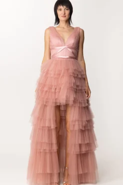 Fabiana Ferri Abito Lungo Asimmetrico con Balze In TulleCIPRIA