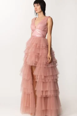 Fabiana Ferri Abito Lungo Asimmetrico con Balze In TulleCIPRIA