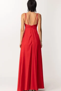 Fabiana Ferri Abito Lungo con Spacchi FrontaliROSSO