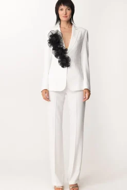 Fabiana Ferri Pantaloni Classici a Gamba DrittaBIANCO