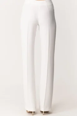 Fabiana Ferri Pantaloni Classici a Gamba DrittaBIANCO