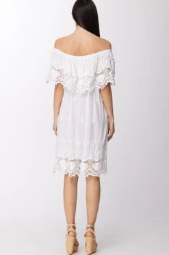 Fk Copricostume Corto con Dettagli In PizzoBIANCO