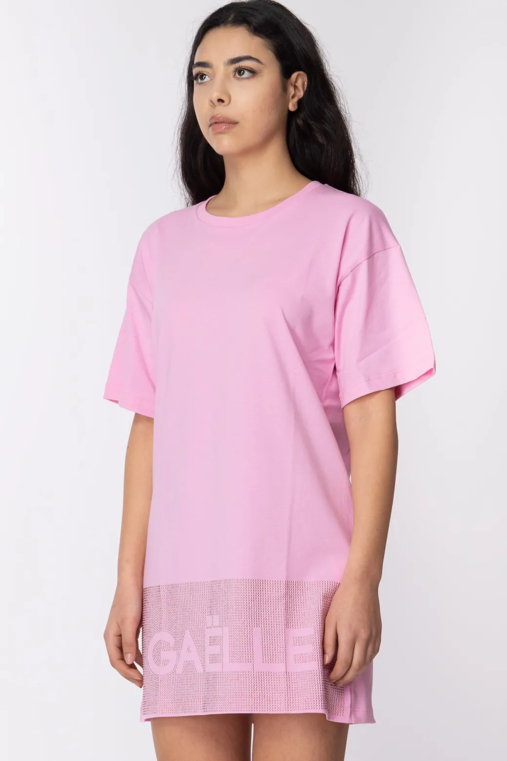 Gaëlle Paris Abito In Cotone con StrassROSA BONBON