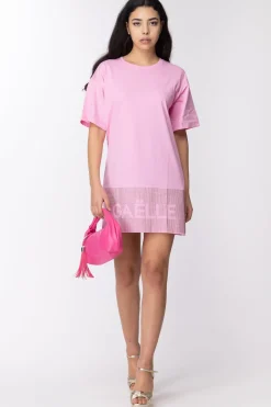 Gaëlle Paris Abito In Cotone con StrassROSA BONBON