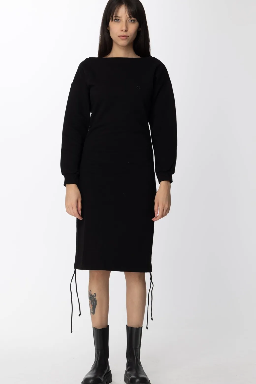 Gaëlle Paris Abito In Felpa con Logo e StrassNERO