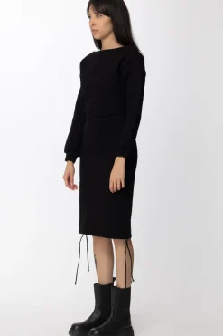 Gaëlle Paris Abito In Felpa con Logo e StrassNERO