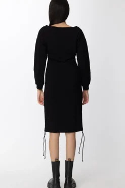 Gaëlle Paris Abito In Felpa con Logo e StrassNERO