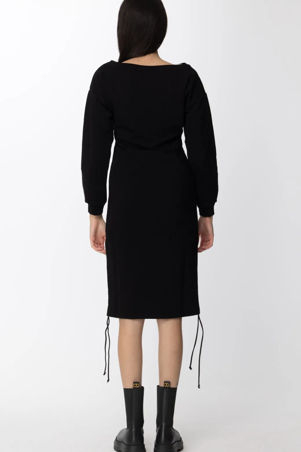 Gaëlle Paris Abito In Felpa con Logo e StrassNERO