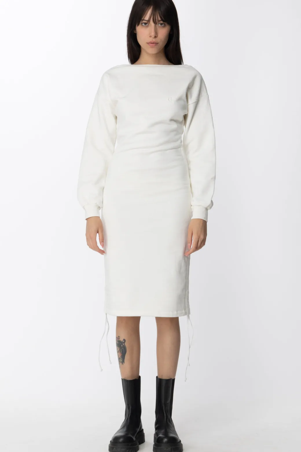 Gaëlle Paris Abito In Felpa con Logo e StrassOFFWHITE