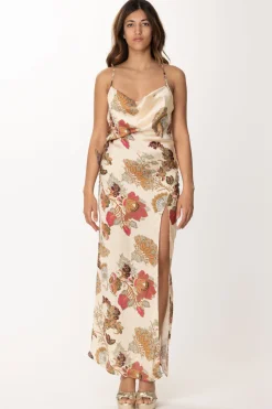 Gaëlle Paris Abito In Raso con Spacco LateralePANNA