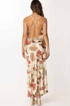 Gaëlle Paris Abito In Raso con Spacco LateralePANNA