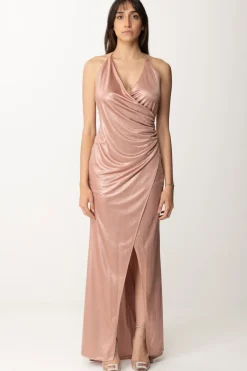 Gaëlle Paris Abito Laminato con SpaccoROSA ANTICO