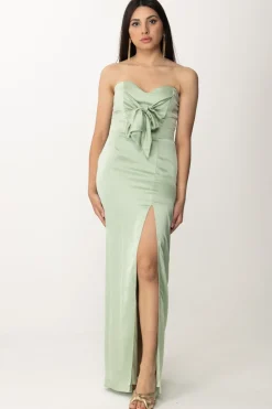 Gaëlle Paris Abito Lungo In SatinVERDE SALVIA