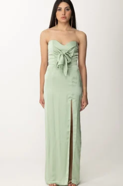 Gaëlle Paris Abito Lungo In SatinVERDE SALVIA