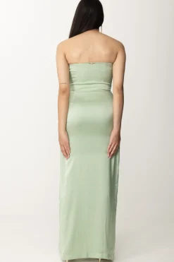 Gaëlle Paris Abito Lungo In SatinVERDE SALVIA