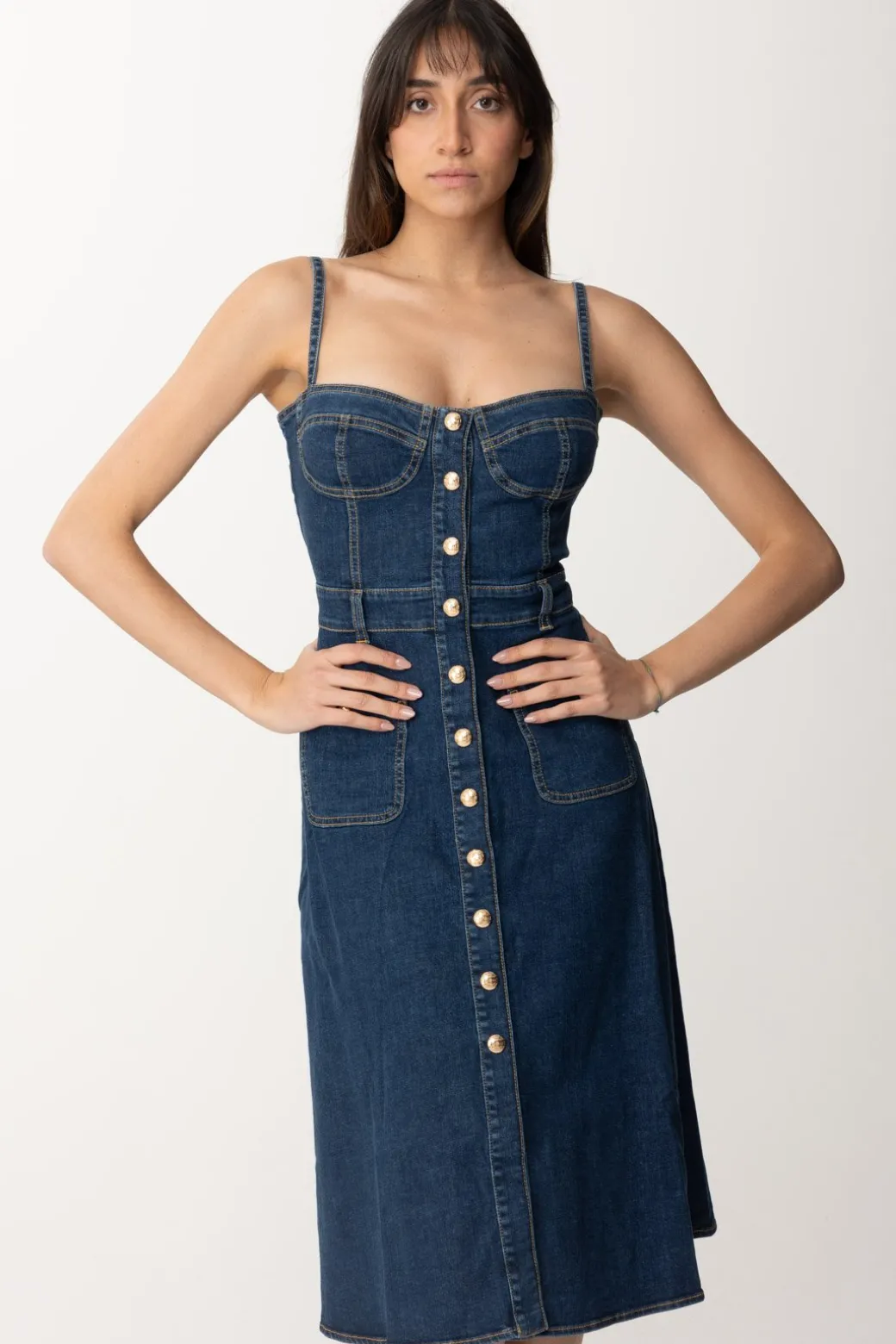 Gaëlle Paris Abito Midi In JeansBLU