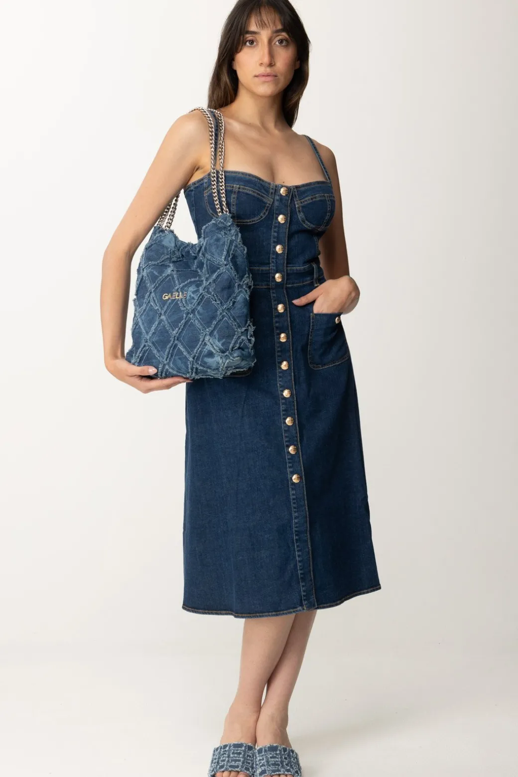 Gaëlle Paris Abito Midi In JeansBLU