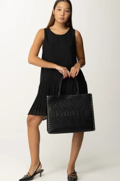 Gaëlle Paris Abito Smanicato con PlissèNERO