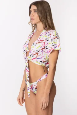 Gaëlle Paris Bikini con Stampa AnimalierBIANCO