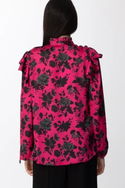 Gaëlle Paris Blusa con Colletto e Stampa FlorealeFUCSIA
