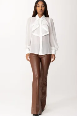 Gaëlle Paris Blusa In Raso con VolantOFFWHITE