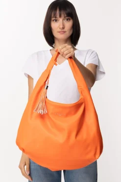 Gaëlle Paris Borsa a Spalla Media con Logo e NappinaARANCIO