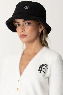 Gaëlle Paris Cappello Pescatora con Logo MetallicoNERO SHERPA