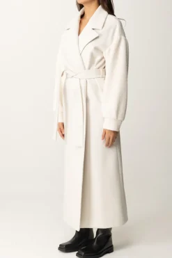 Gaëlle Paris Cappotto con CinturaPANNA