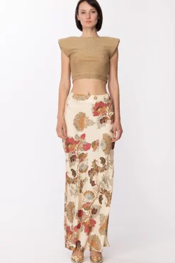 Gaëlle Paris Crop Top In Jersey LurexORO