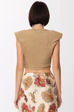 Gaëlle Paris Crop Top In Jersey LurexORO