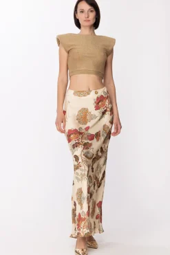 Gaëlle Paris Crop Top In Jersey LurexORO