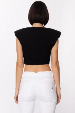 Gaëlle Paris Crop Top In Jersey LurexNERO