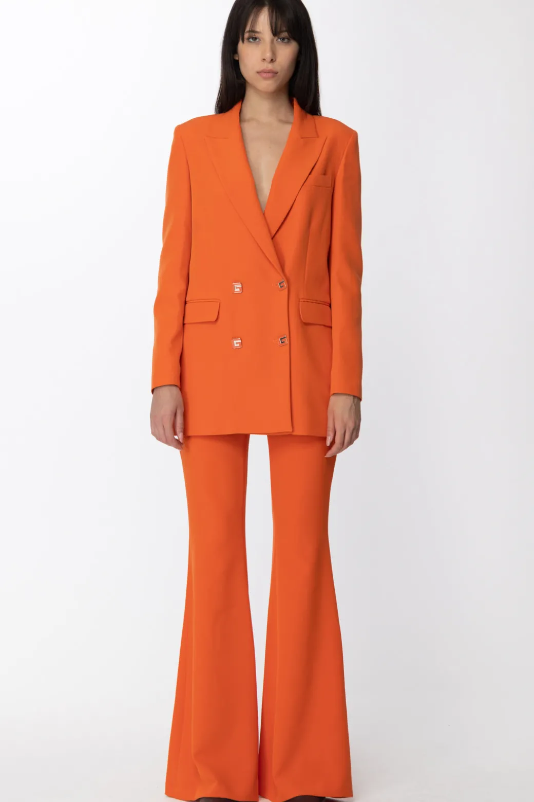 Gaëlle Paris Giacca Doppiopetto con Bottoni LogatiARANCIONE