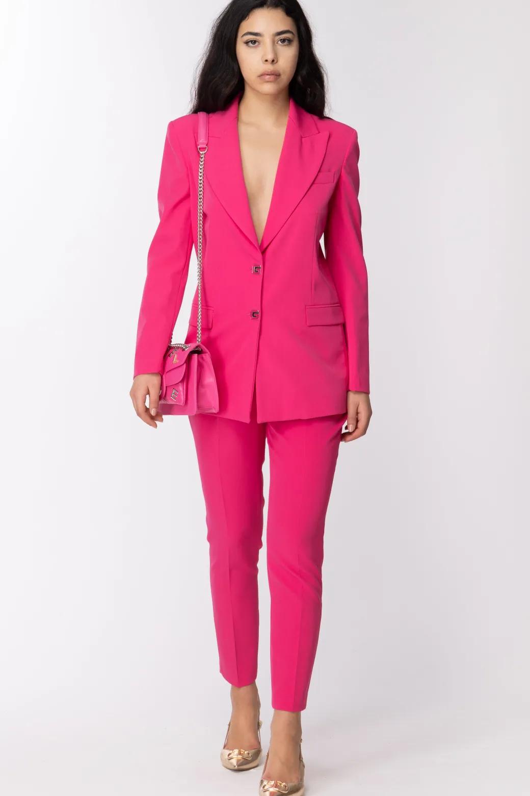 Gaëlle Paris Giacca Monopetto con Bottoni LogatiFUCSIA