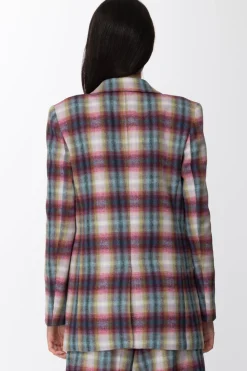 Gaëlle Paris Giacca Monopetto In Panno con Stampa a QuadriMULTICOLOR ROSA