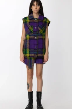 Gaëlle Paris Gonna Mini a Portafoglio In Panno FlagMULTICOLOR FUCSIA