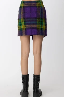 Gaëlle Paris Gonna Mini a Portafoglio In Panno FlagMULTICOLOR FUCSIA