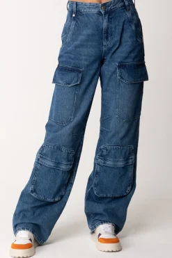 Gaëlle Paris Jeans Cargo In Denim BluBLU