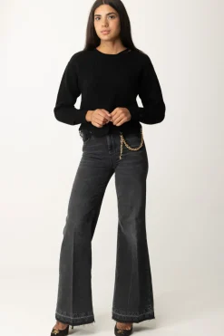 Gaëlle Paris Jeans Flare con CatenaNERO