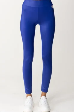 Gaëlle Paris Leggins In Lycra con Logo In StrassBLUETTE