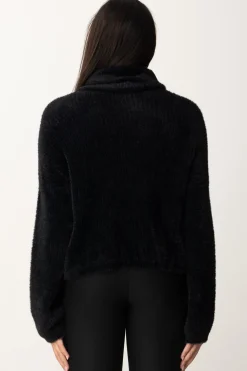 Gaëlle Paris Maglia con Colletto Alto e BottoniNERO